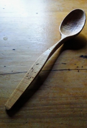Woodwork/The Sweetgrass Joinery Co. - handcarved spoon in curly sugar maple