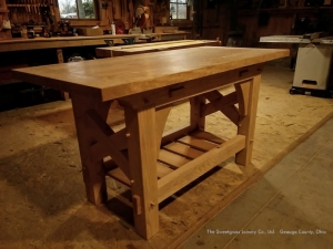 Woodwork/The Sweetgrass Joinery Co. - kitchen worktable in red oak and cherry