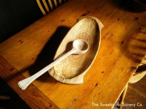 Woodwork/The Sweetgrass Joinery Co. - handcarved bowl & ladle in silver maple
