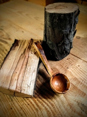 Woodwork/The Sweetgrass Joinery Co. - Hand-carved coffee scoop in quince