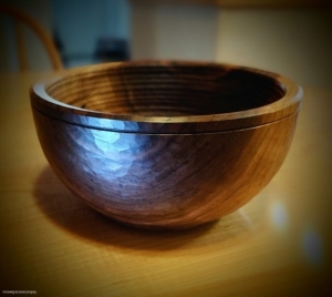 Woodwork/The Sweetgrass Joinery Co. - Black walnut bowl, lathe-turned & hand textured.