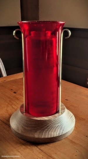 Woodwork/The Sweetgrass Joinery Co. - Holy Table Vigil Lamp, white oak base with brass.