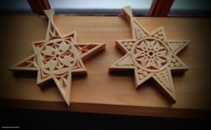 Woodwork/The Sweetgrass Joinery Co. -  Handcarved ornaments in eastern white pine.